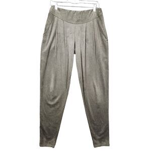 FILLE A SUIVRE Gray Velour Pleat Front Pocket Pull On Pants FRENCH SIZE T3 US 10